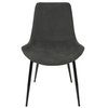 Lumisource Duke Dining Chair in Black and Grey Fabric, PK 2 DC-DUKZ BK+GY2